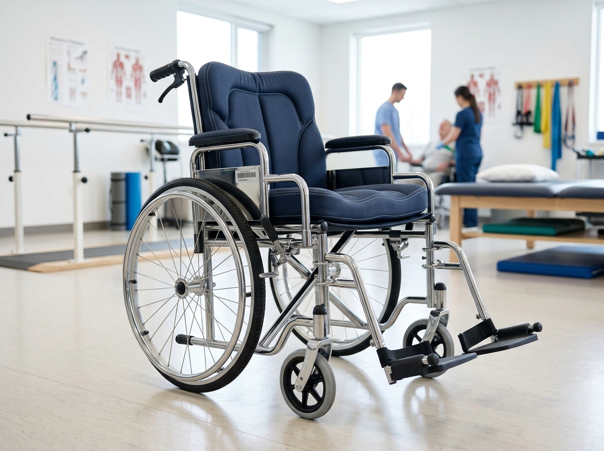 Lightweight Foldable Chrome Wheelchair with Brake Locks